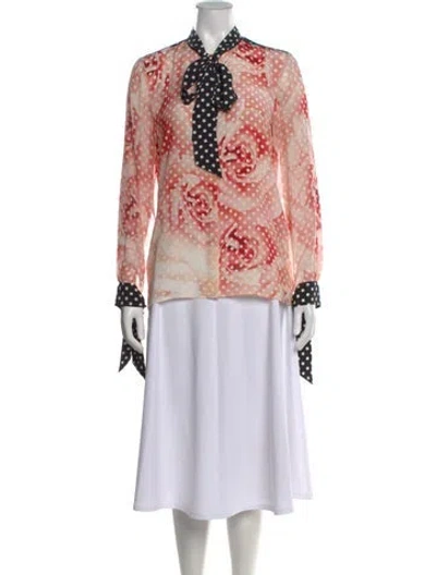 Pre-owned Roberto Cavalli Silk Floral Print Blouse In Pink