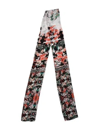 Pre-owned Roberto Cavalli Silk Floral Print Scarf In Multi