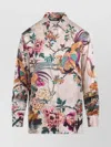 Roberto Cavalli Beige Silk Shirt With Multicolor Floral