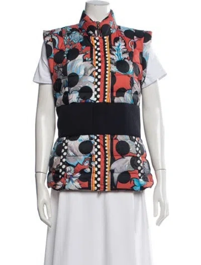 Pre-owned Roberto Cavalli Silk Floral Print Vest In Blue