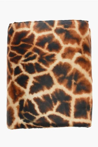 Roberto Cavalli Silk Giraffa Plaid In Multi