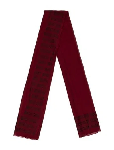 Pre-owned Roberto Cavalli Silk Graphic Print Scarf In Black/burgundy