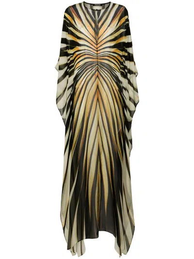 ROBERTO CAVALLI SILK KAFTAN DRESS