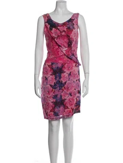 Pre-owned Roberto Cavalli Silk Knee-length Dress In Pink
