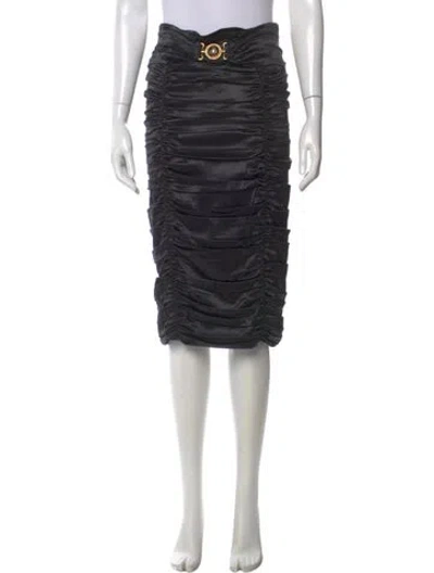 Pre-owned Roberto Cavalli Silk Knee-length Skirt In Black