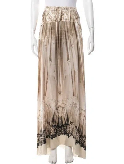 Pre-owned Roberto Cavalli Silk Long Skirt In Neutrals
