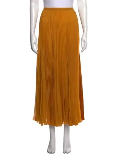 Pre-owned Roberto Cavalli Silk Long Skirt In Yellow