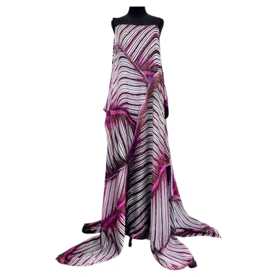 Pre-owned Roberto Cavalli Silk Maxi Evening Dress 2000s In Black