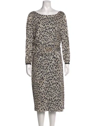 Pre-owned Roberto Cavalli Silk Midi Length Dress In Multi
