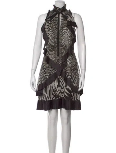 Pre-owned Roberto Cavalli Silk Mini Dress In Black