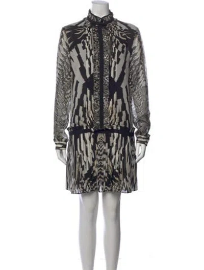 Pre-owned Roberto Cavalli Silk Mini Dress In Multi