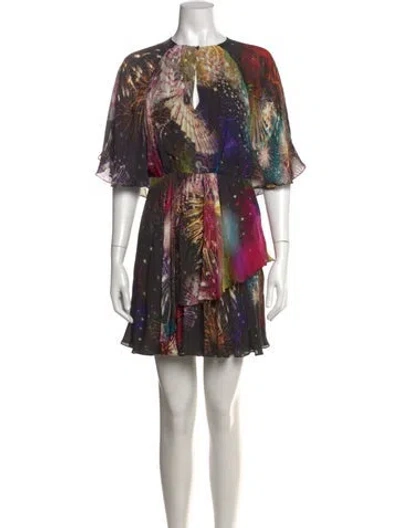 Pre-owned Roberto Cavalli Silk Mini Dress In Multicolor