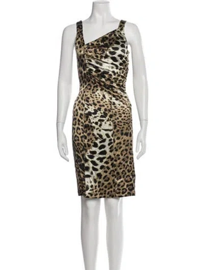 Pre-owned Roberto Cavalli Silk Mini Dress In Neutral