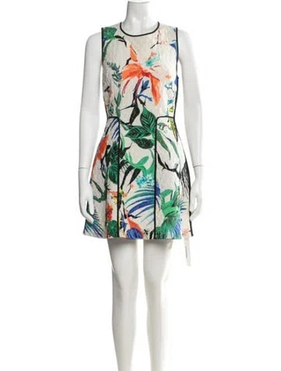 Pre-owned Roberto Cavalli Silk Mini Dress In White