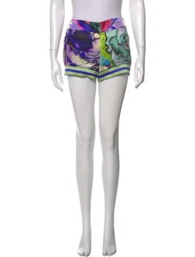 Pre-owned Roberto Cavalli Silk Mini Shorts In Gray