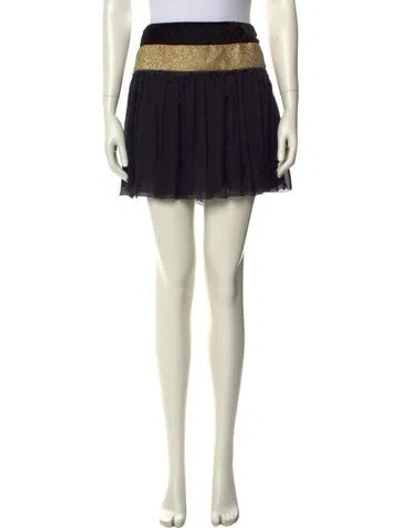 Pre-owned Roberto Cavalli Silk Mini Skirt In Black