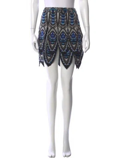 Pre-owned Roberto Cavalli Silk Mini Skirt In Blue