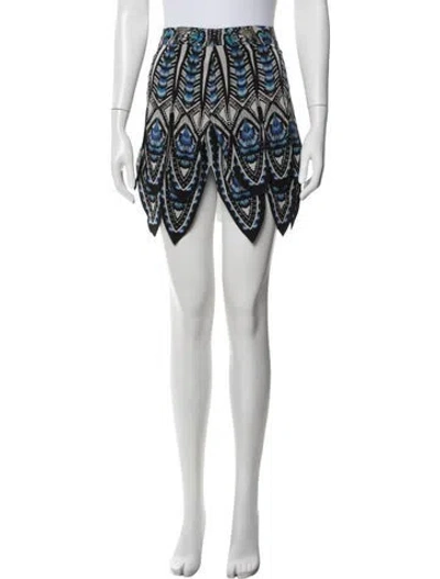 Pre-owned Roberto Cavalli Silk Mini Skirt In Blue