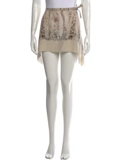 Pre-owned Roberto Cavalli Silk Mini Skirt In Neutral