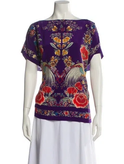Pre-owned Roberto Cavalli Silk Paisley Print Blouse In Multi