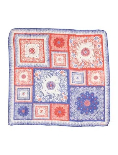 Pre-owned Roberto Cavalli Silk Paisley Print Scarf In Red
