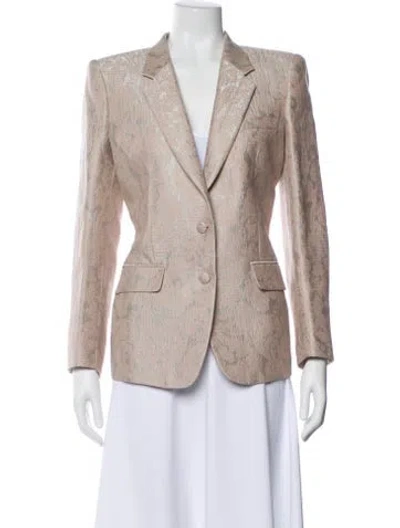 Pre-owned Roberto Cavalli Silk Printed Blazer W/ Tags In Gray