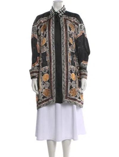 Pre-owned Roberto Cavalli Silk Printed Blouse In Multi