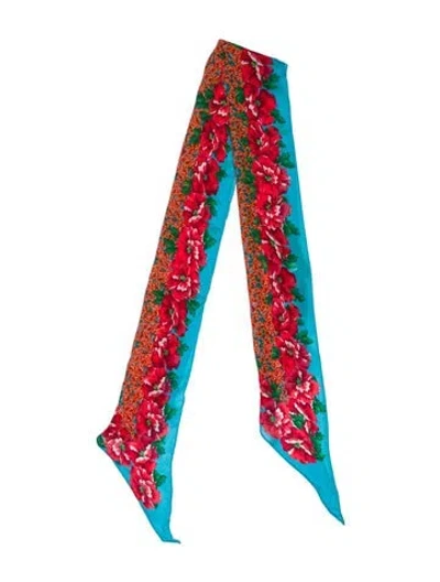 Pre-owned Roberto Cavalli Silk Printed Scarf W/ Tags In Red