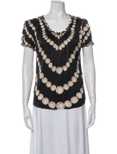 Pre-owned Roberto Cavalli Silk Printed Top In Multi