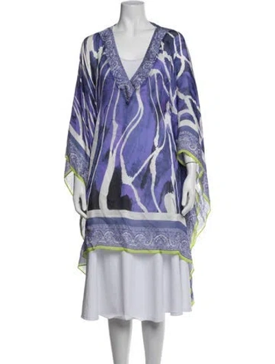 Pre-owned Roberto Cavalli Silk Printed Tunic In Multicolor