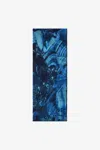 Roberto Cavalli Silk Scarf With Malachite Print In Blue