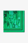 Roberto Cavalli Silk Scarf With Malachite Print In Green