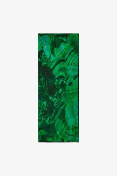 Roberto Cavalli Silk Scarf With Malachite Print In Green