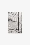 Roberto Cavalli Silk Scarf With White Tigresse Print In Black-white