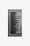 Roberto Cavalli Silk Scarf With Zebra Print In Black-white