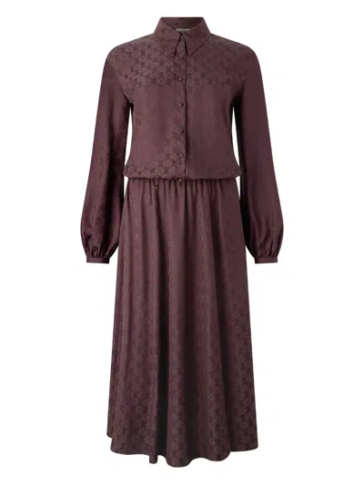 Roberto Cavalli Silk Shirt Dress In Purple