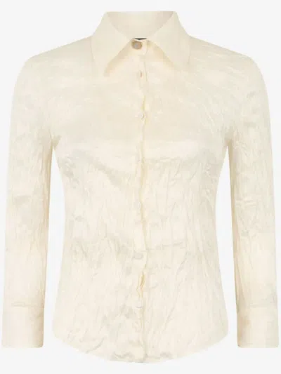 Roberto Cavalli Silk Shirt In Neutrals
