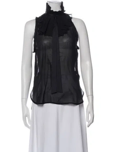 Pre-owned Roberto Cavalli Silk Sleeveless Blouse In Black