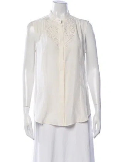 Pre-owned Roberto Cavalli Silk Sleeveless Blouse In Neutrals