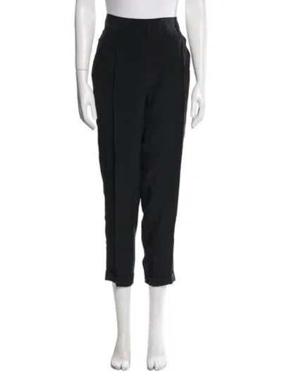 Pre-owned Roberto Cavalli Silk Straight Leg Pants In Black