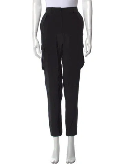 Pre-owned Roberto Cavalli Silk Straight Leg Pants In Black