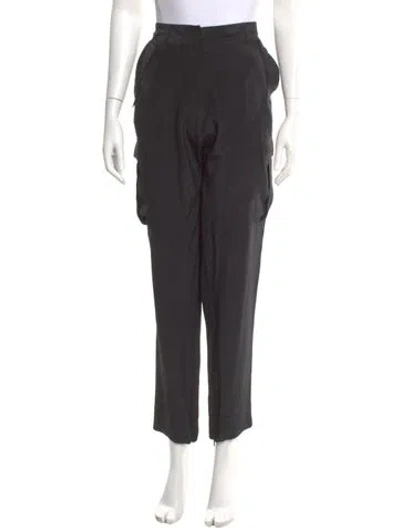 Pre-owned Roberto Cavalli Silk Straight Leg Pants In Gray