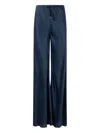 Roberto Cavalli Fluid Silk Pants With Print In Blue