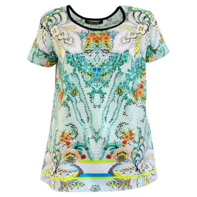 Pre-owned Roberto Cavalli Silk T-shirt Size 42 In Gray