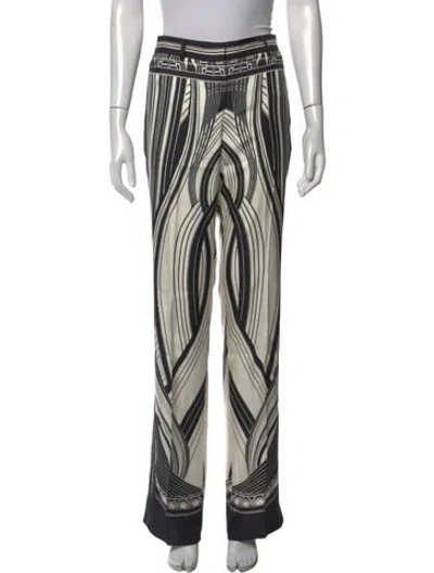 Pre-owned Roberto Cavalli Silk Wide Leg Pants In Black
