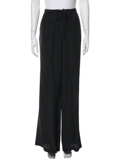 Pre-owned Roberto Cavalli Silk Wide Leg Pants In Black