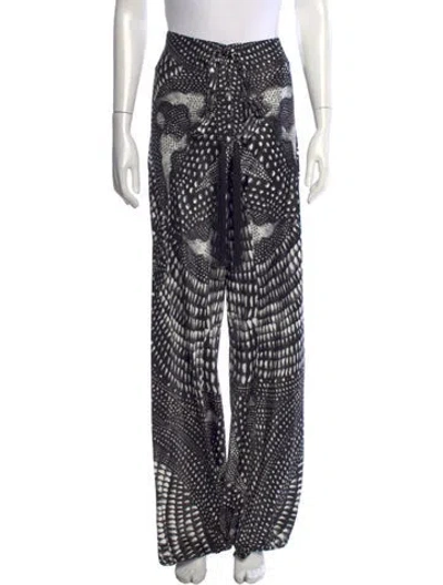 Pre-owned Roberto Cavalli Silk Wide Leg Pants W/ Tags In Black