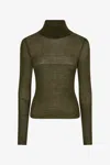 Roberto Cavalli Rollkragenpullover Aus Woll-seiden-mischgewebe In Dark Green