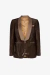 Roberto Cavalli Single-breasted Blazer In Dark Brown