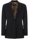 Roberto Cavalli One Button Blazer In Black